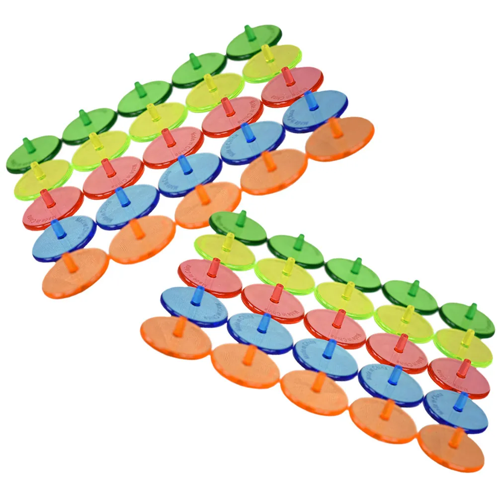 50Pcs 플라스틱 골프 공 마커 라운드 볼 위치 마커 내마모성 경량 간편한 흙 삽입 전문 골프