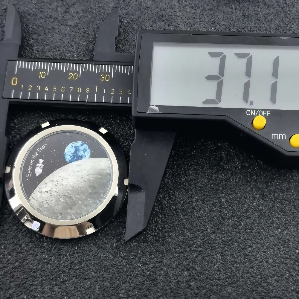37mm Moon Pattern Detachable Stainless Steel Back Cover