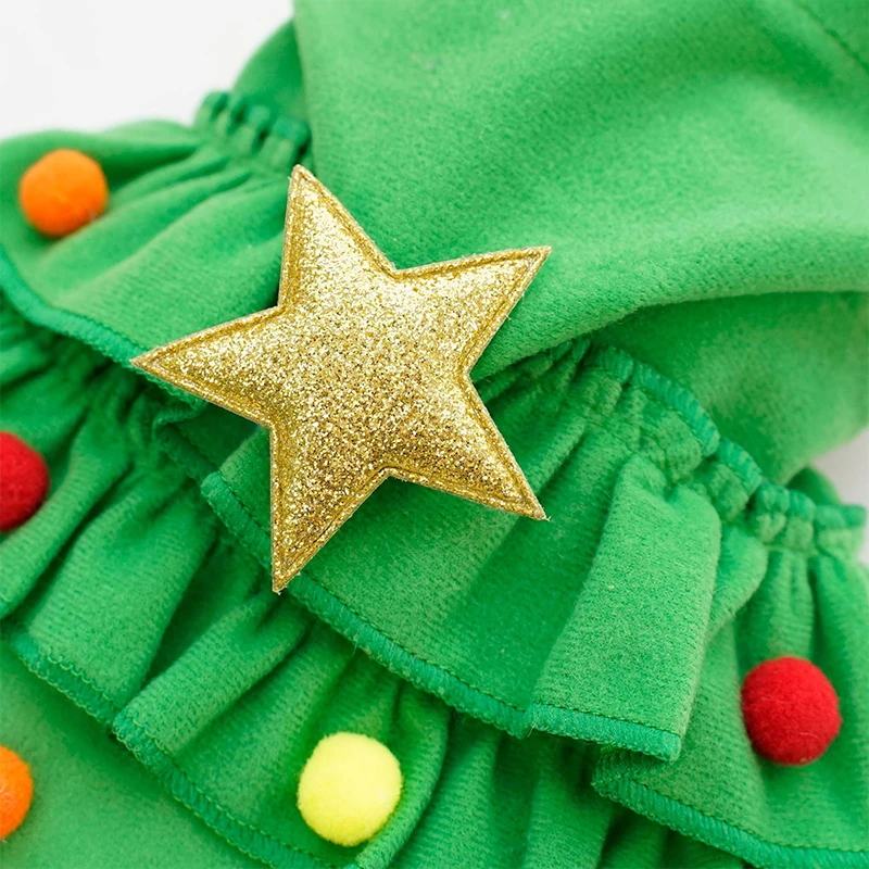 Pet Costumes Dog Jacket Dog Christmas Outfit Elf Costume Cat Cloak Puppy Clothes Kitten Cape Xmas Tree Costumes for Small Dogs Cats Pet Santa Gifts
