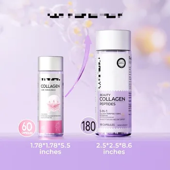 Capsule di peptidi di collagene da donna Integratore di collagene idrolizzato per la pelle, capelli, unghie e salute delle articolazioni, antietà