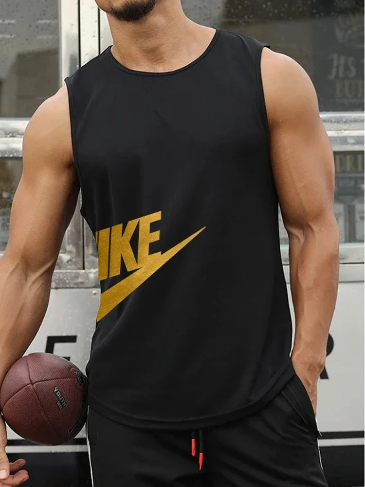 

Men Tank Tops Sleeveless Shirt Polyester Mesh Material Quick Dry Breathable Men Workout Fitness Basketball Top Tee