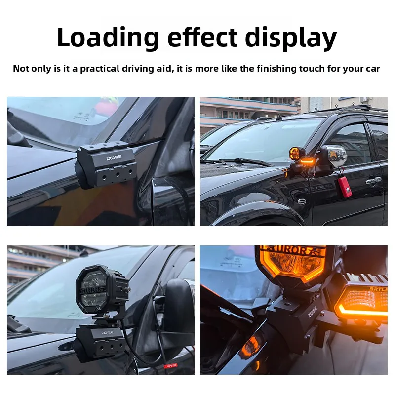 A-Pillar Spotlight Expansion Bracket For Mitsubishi Pajero Sport 2006-2019 Front Engine Hood Dual Light Quick-Release Lamp Stand detail image 6