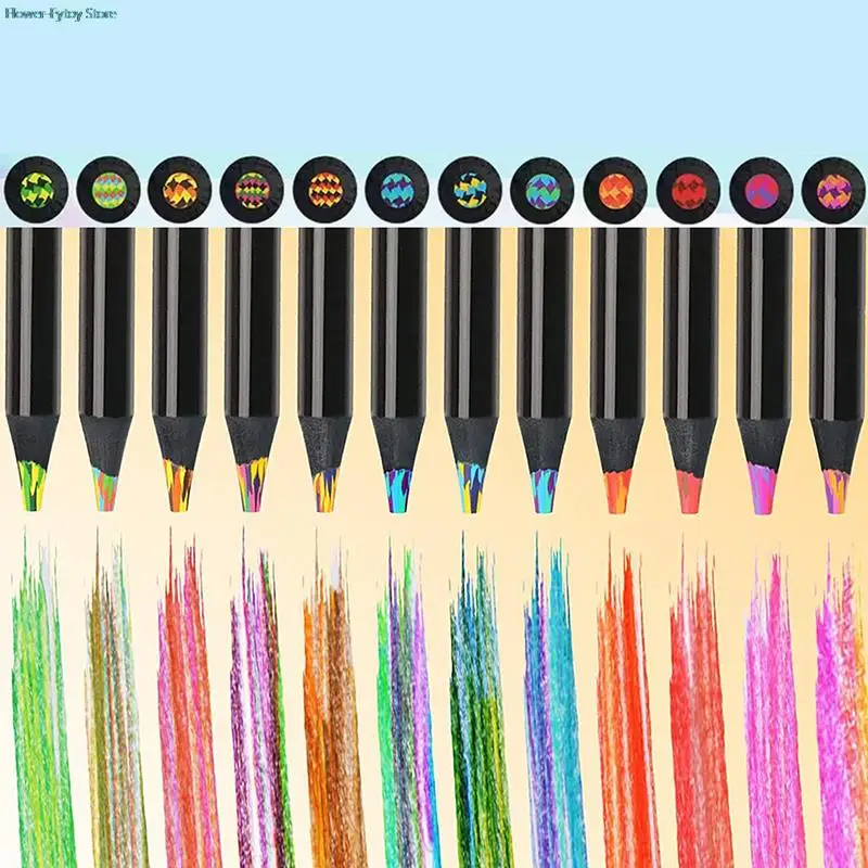 

1Pc 8 Colors Gradient Rainbow Pencils Jumbo-Colored Pencils Multicolored Pencils For Art Drawing Coloring Sketching Random Color
