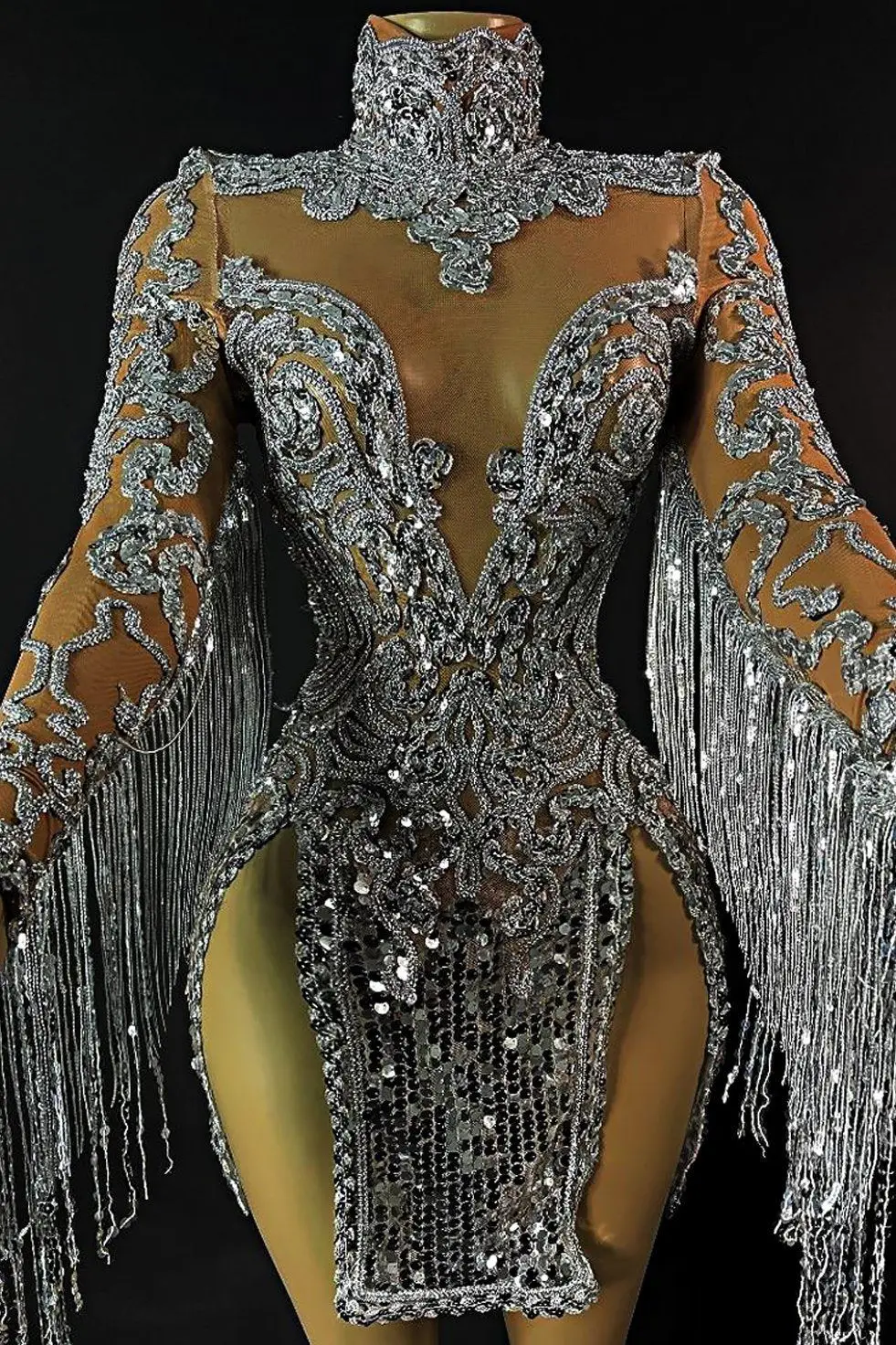 Partition Sequin Dance Dress