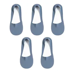 Women's Ultra - Thin Breathable No - Show Socks with Silicone Grip - 5 Pairs - One Size (5pairs - blue)