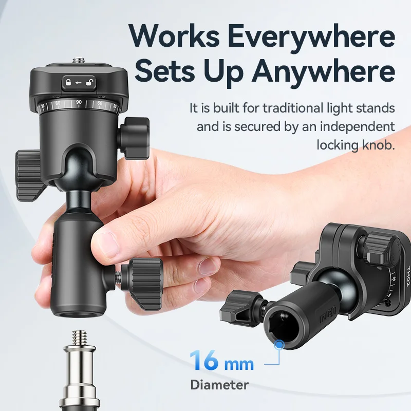 Ulanzi TH02 Uka Inverted Ball Head 360° Panning Scale Uka Quick Release Horizontal Vertical Switching for Photograph DSLR Camera
