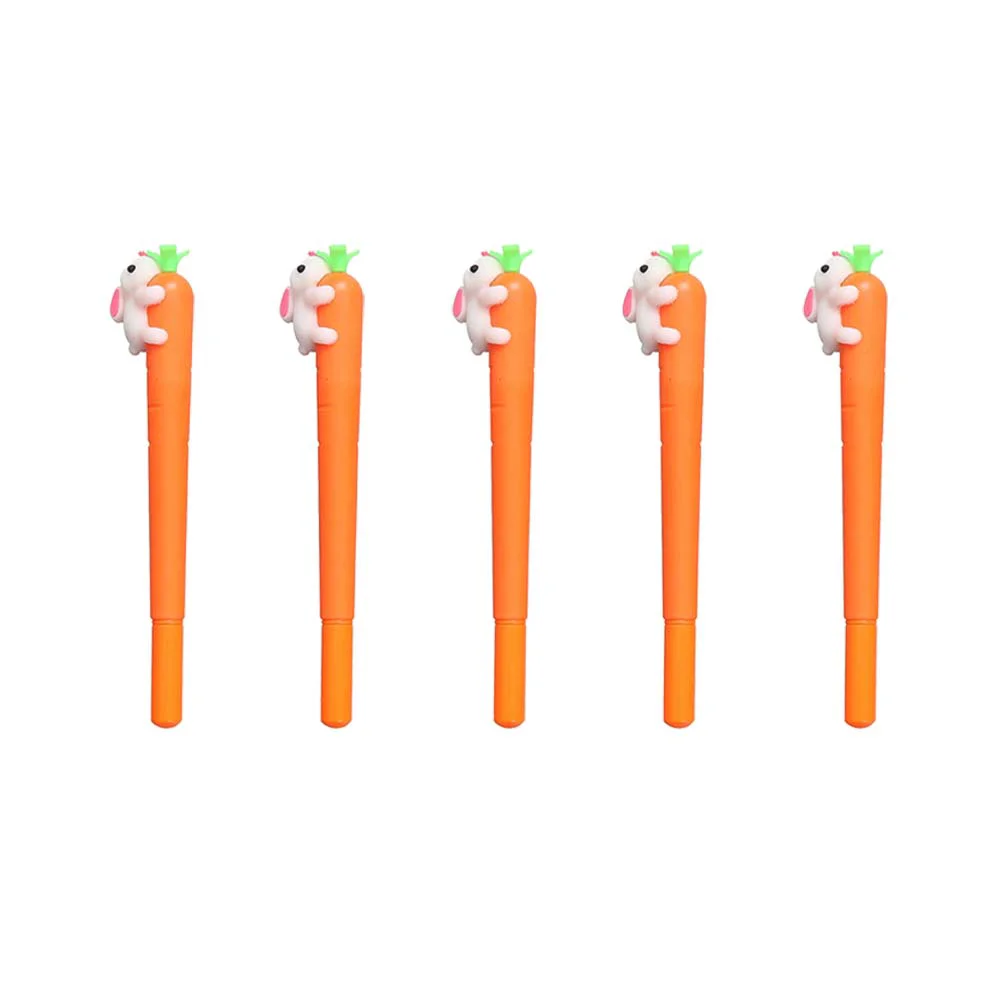 

10pcs 05mm Carrot Shaped Black Ink Gel Pen Rabbit Gel Pen for School Office Student