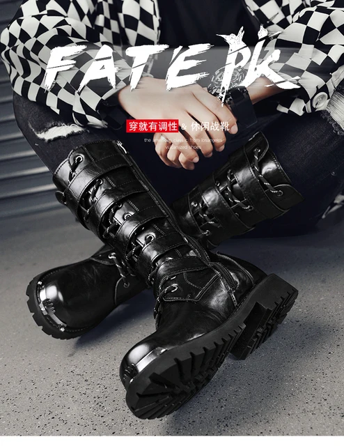 Botas de moto de cuero para hombre, zapatos protectores noctilucentes para  Motocross, MX - AliExpress