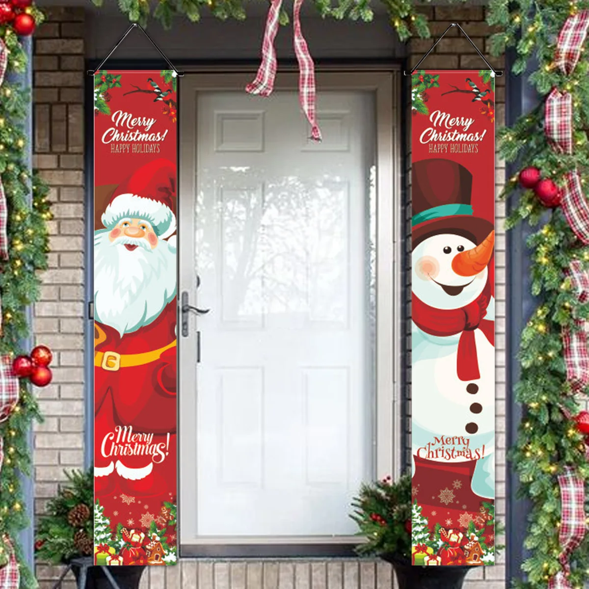 YUNSTK Bannière de porte Merry Christmas pour le Nouvel An, décorations