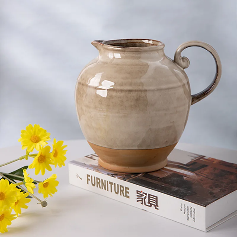 Le Meng, wabi sand wind kettle vase retro kiln change art ornament characteristic hotel homestay decoration flower utensils 2