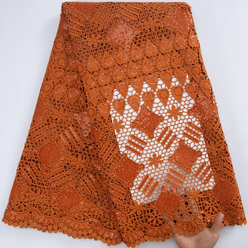 

Кружевная гипюровая шнуровка SJD, кружевная ткань 2023, высококачественный Африканский гипюровый шнур с блестками для шитья свадебных платьев A3166