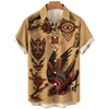 Animal Elements Pattern Shirts For Men Clothing 3d Print Tiger T-shirt Streetwear Fashion Trend Short Sleeve Men's Buttons Shirt 1