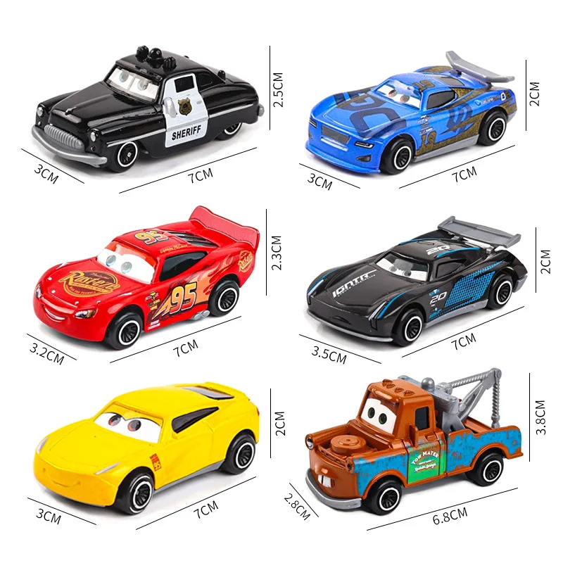 Diecast Car Toys 7-6pcs Set Disney Pixar Car 3 2 1 Lightning mcQueen Jackson Storm Mack Truck 1:55 Diecast Metal Car Model Toy Boy Christmas Gift