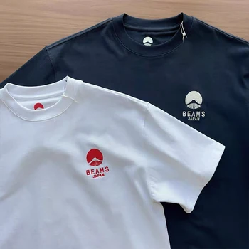 Limited Edition Japan Fuji Mountain Embroidered Loose Couple Men Women Short Sleeve T-Shirt Cotton Summer Casual O-Neck Tops 1
