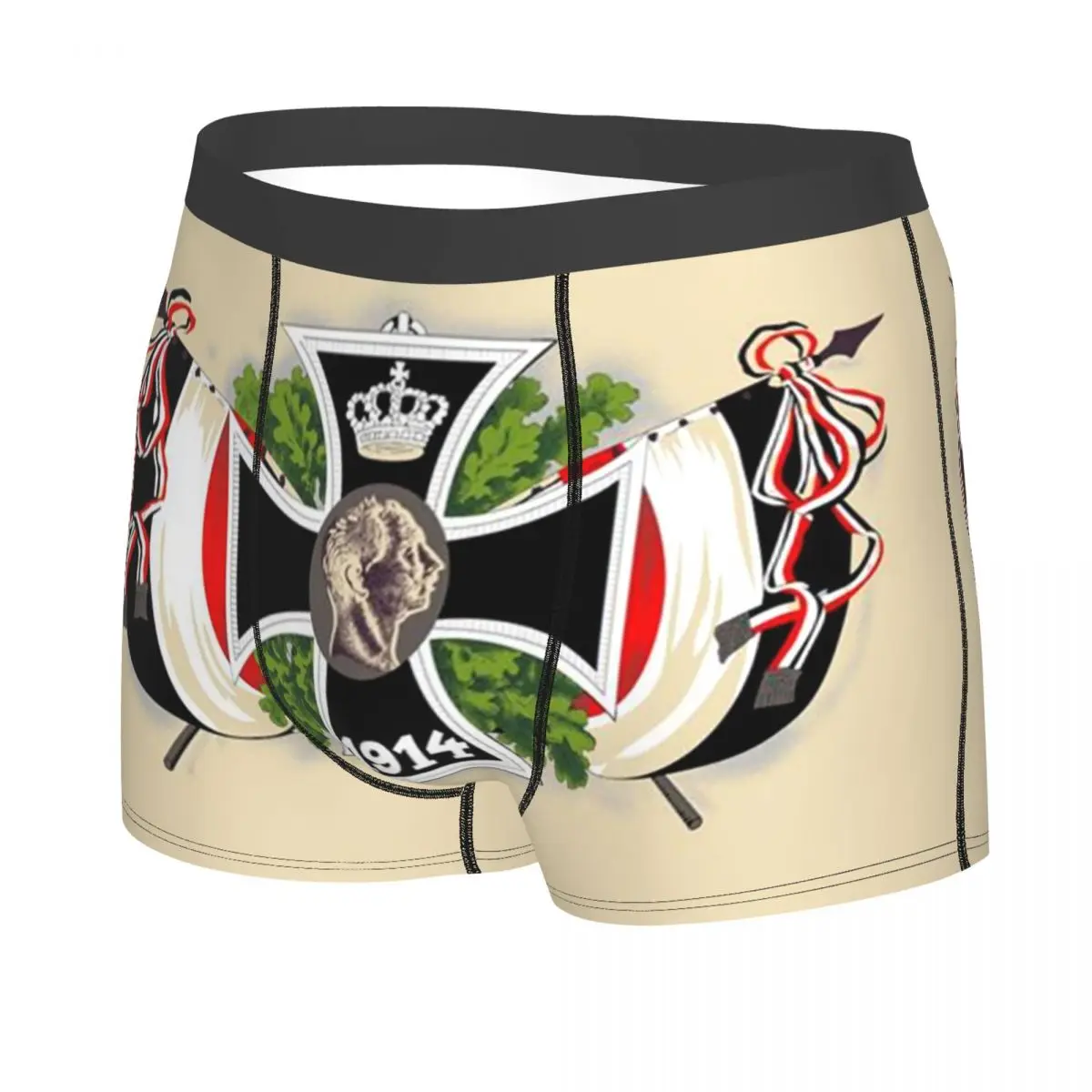 Vintage German Empire Iron Cross Flag Underwear Breathbale Germany Flag Boxer Briefs Shorts Panties Soft Underpants For Male 2