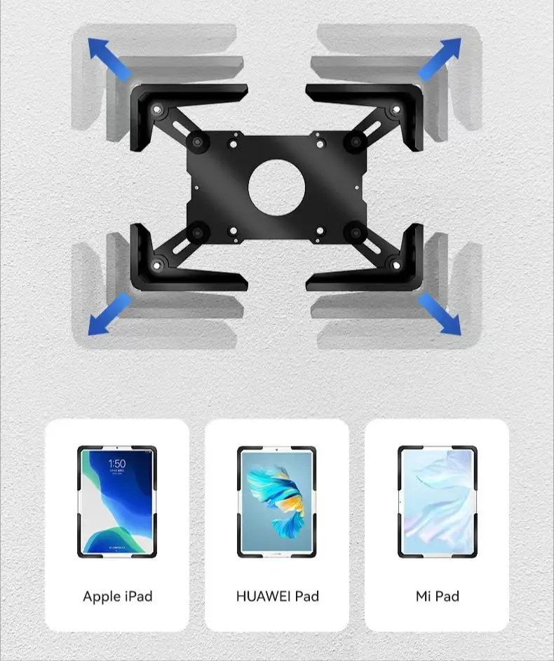 Wall Mount 7-13 Inch Tablet Enclosure Adjustable iPad Holder