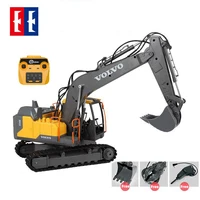 Double E 1:16 Alloy Engineering Excavator with 3 Replaceable Heads 3in1 Construction Remote Control Truck Car Toy for Boy Gift 1