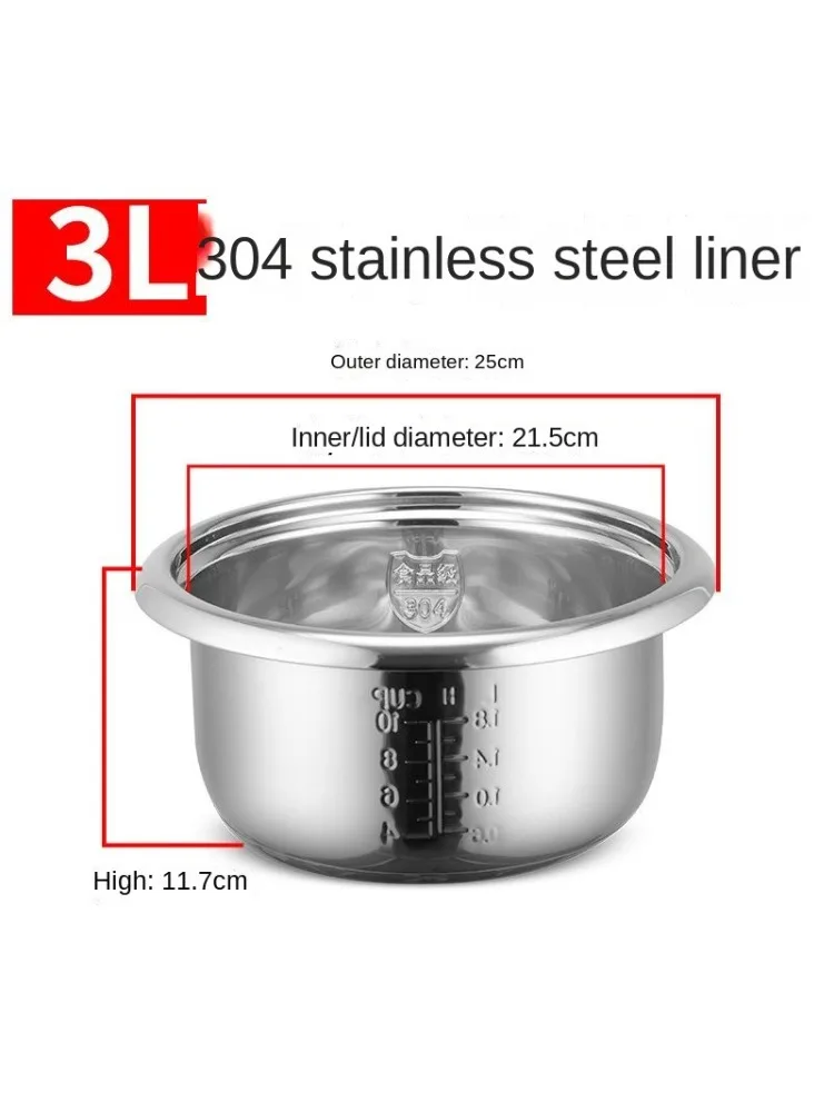 Description Picture 2 of itemHigh Quality 3L 304 stainless steel rice cooker inner container Non stick Cooking Pot Replacement Accessories Rice Cooker liner