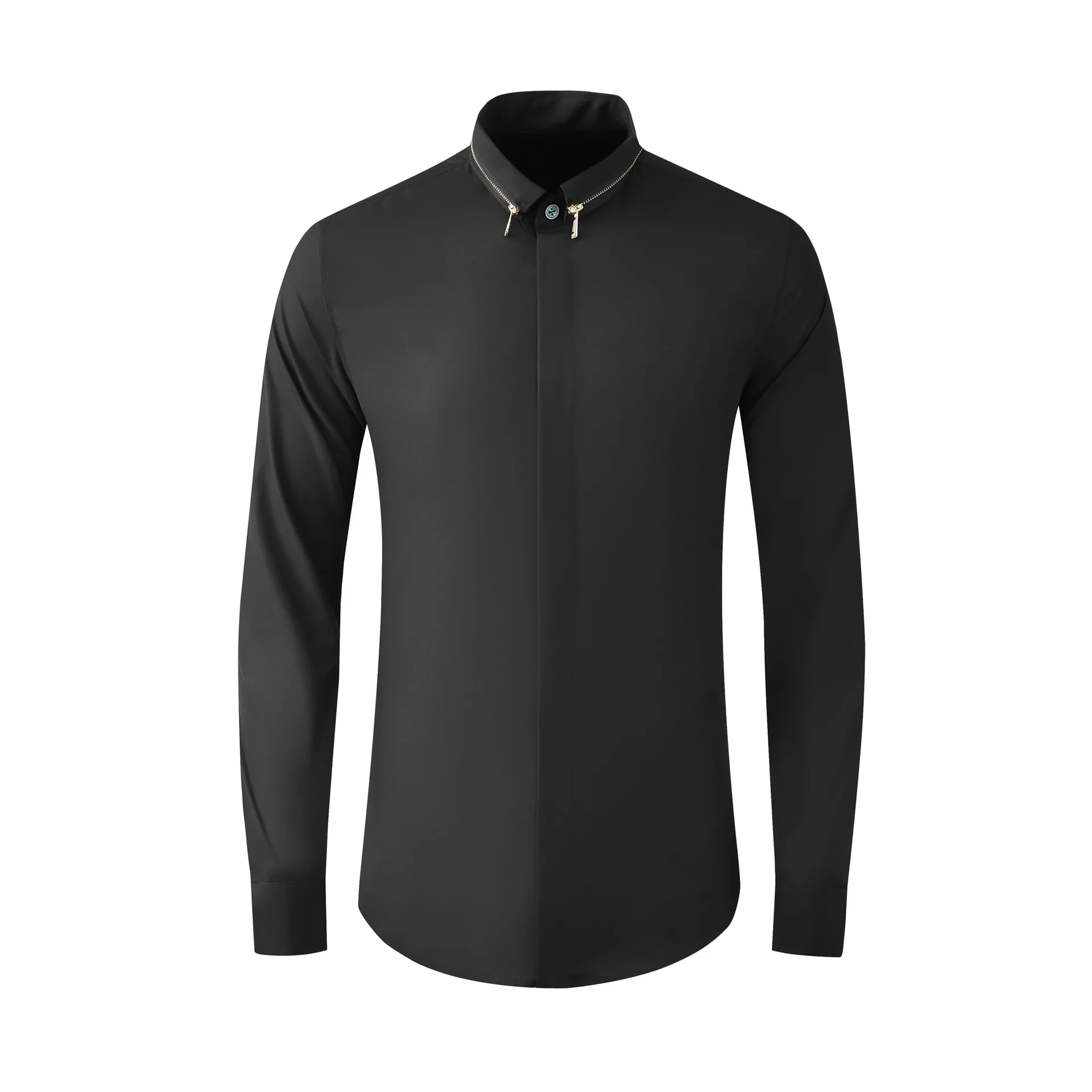

High Quality Luxury Jewelry French Elegant Comfortable Soft Autumn Long Sleeved White Mens Shirt