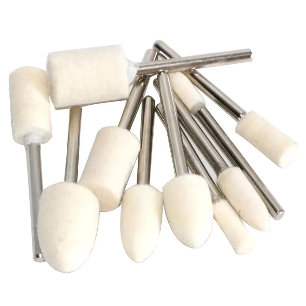 10Pcs Wool Felt Mounted Polishing Buffing Wheel Grinding Head Felt for