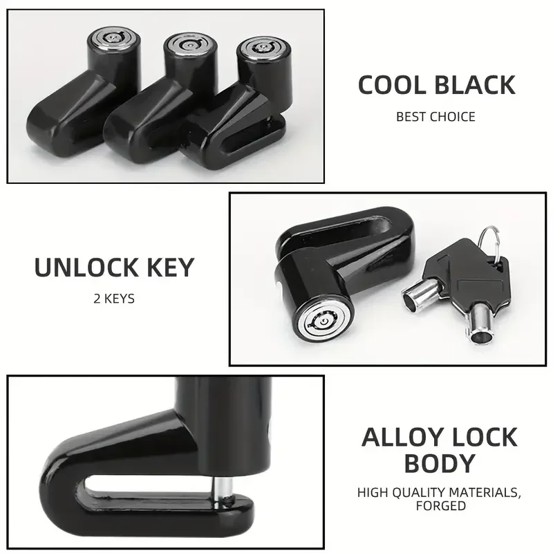 Motorcycle Lock Bicycle Lock INS Hot for E-bike Steel Wire Bicycle Mountain Bike Motorcycle Tools Anti-Theft Security Durable Keyed Lock with 2 Keys