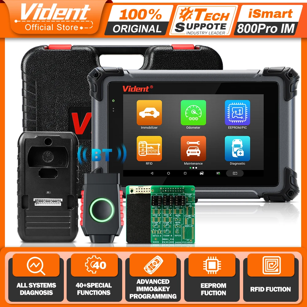 

Программатор ключей Vident iSmart800Pro IM IMMO, Автомобильные диагностические инструменты OBD2 40, функция сброса, активный тест, автоматическое сканирование, онлайн обновления