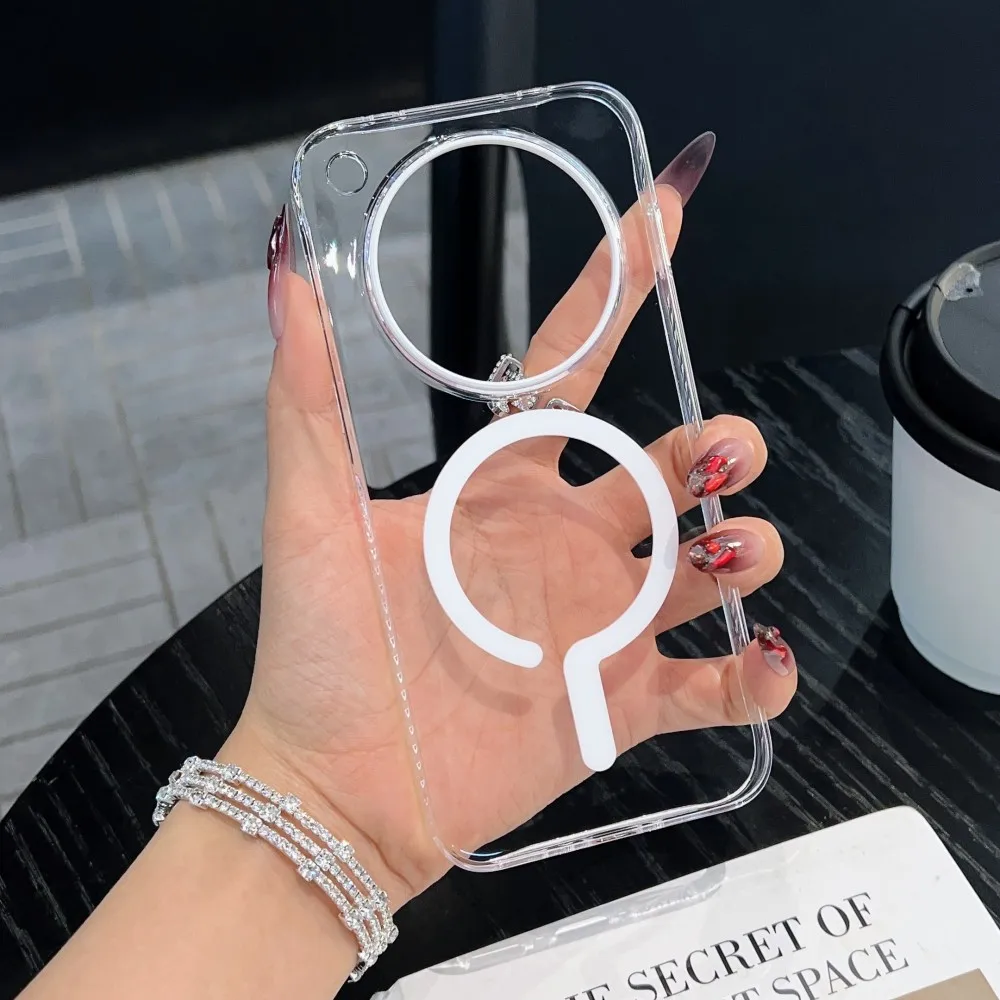 Transparent Magnetic Wireless Charging Protective Hard PC Phone Case
