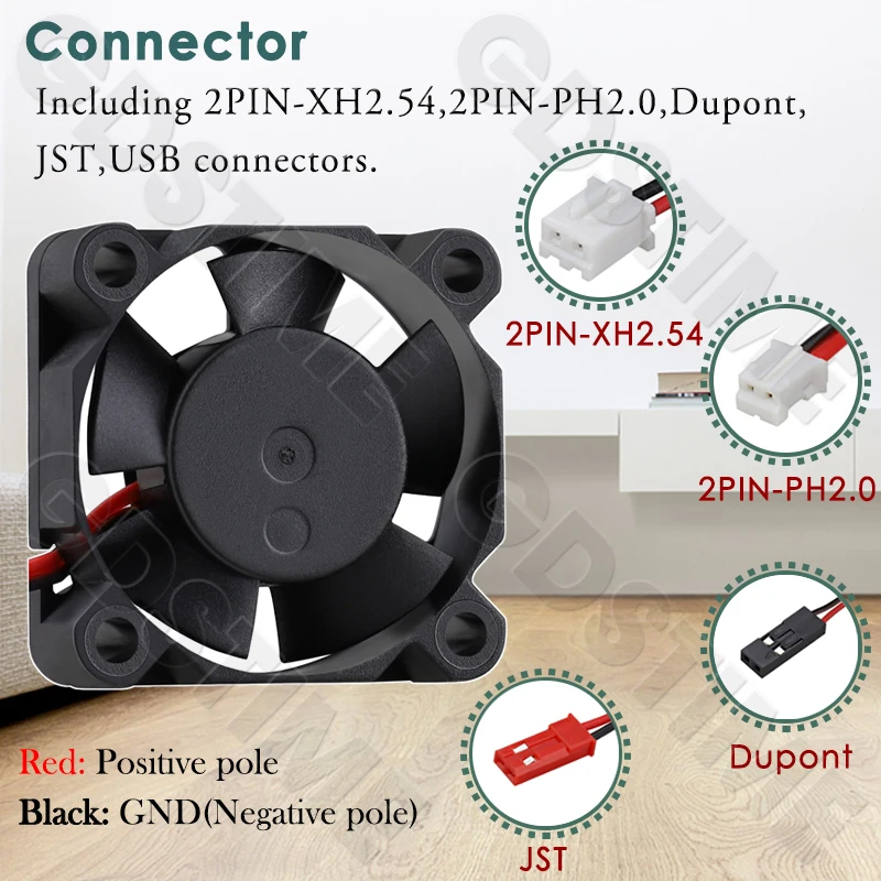 Gdstime 3010 Lüfter 24V 12V 5V Kühlerlüfter 30MMx10MM Doppelkugellager Bürstenloser Lüfter 30MM Mikro-Kühler für CPU-Gehäuse & Audio-Kühlung – Detail 9