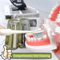 Lot de 2 brosses à dents ultra-fines à poils souples et durs pour un nettoyage en profondeur des dents des adultes et un blanchiment des dents. 3