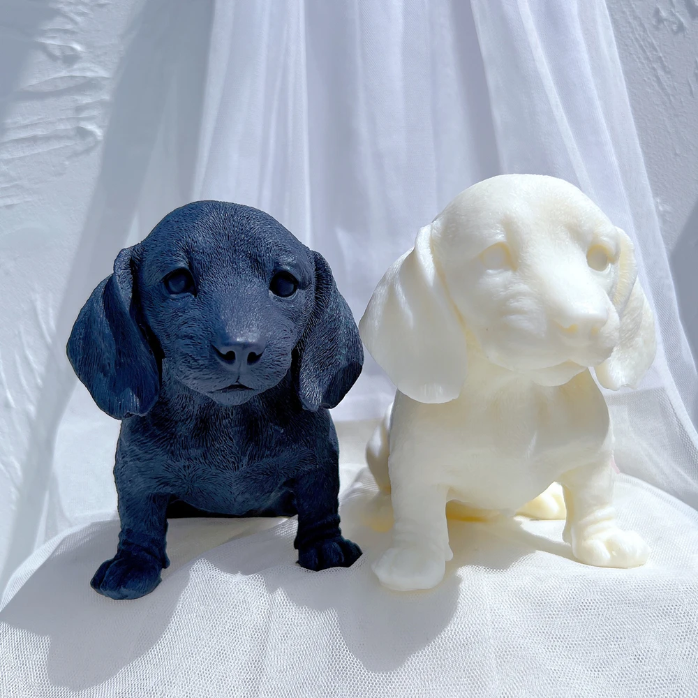DachshundDogCandleMoldAnimalPuppiesSoyWaxSiliconeMouldPuppy