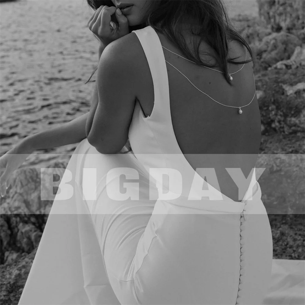 Classic Mermaid Wedding Dress 2025 O-Neck Sleeveless Open Back Spaghetti Straps Bridal Gown Train Vestido De Noiva Customized 12 S14ff036ae293497082c0f94ad4cb4ad98