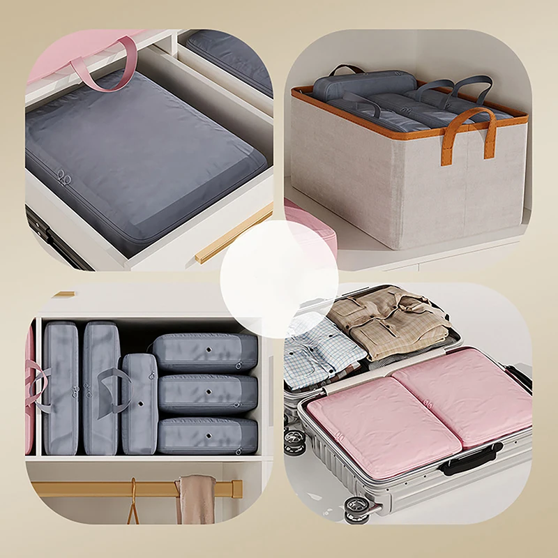 Compression Packing Cube Wardrobe Drawer Puffer Jacket Storage Foldable Luggage Suitcase Organizer Compressed Travel Clothes Bag 5