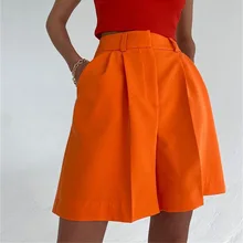 

2022 Summer New High Waist Shorts for Women Casual Loose Wide Leg Solid Shorts Female Short Pants