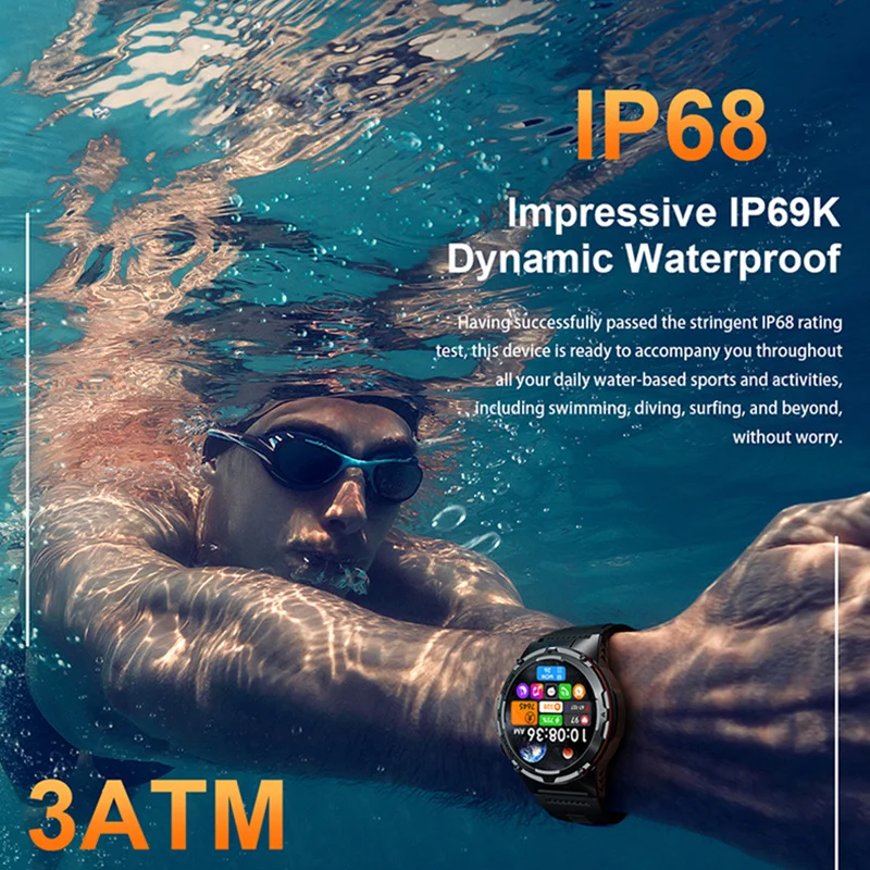 2026 New GPS Outdoor sport military Men Smart Watch 3ATM Waterproof Fitness Bluetooth call NFC UV+Infrared Tracking Smartwatch