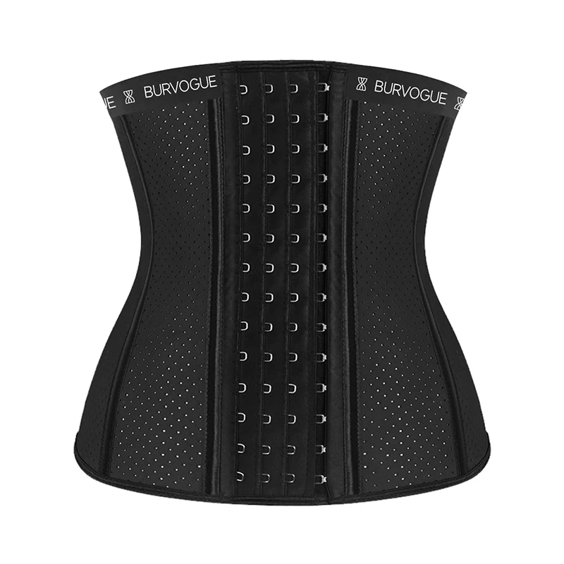 Burvogue Waist Trainer for Women Latex Underbust Bustiers Mesh Corsets