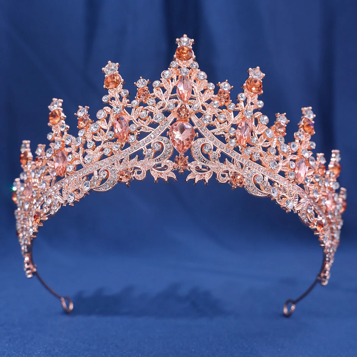 Luxuriöse mehrfarbige Kristall-Strass-Hochzeitskrone, barocke schwarze Tiaras, Prinzessin, Königin, Diadem, Haarschmuck für Frauen, Schmuck – Detail 15