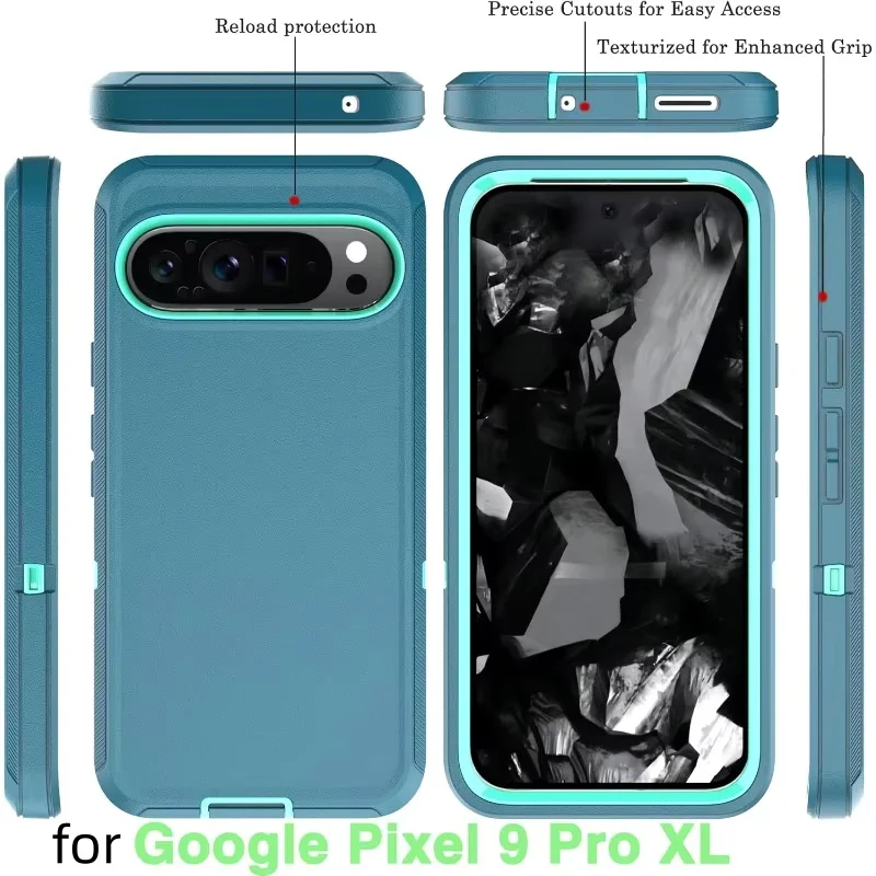 Premium Military Grade 3-in-1 Layered Hard Phone Cover - Shockproof Heavy Duty Rubber Protective Case