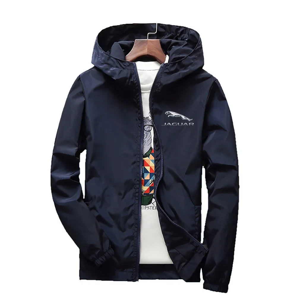Men Spring Autumn Casual Outdoor Zipper Fashion Jacket Color Coat Hooded Sports Plus Size Thin Windbreaker Solid Trend Unisex