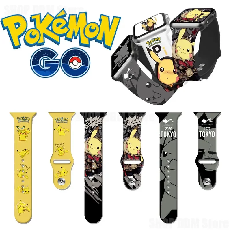 Cinturino In Silicone Pokemon Pikachu Per Cinturino Apple Watch 44Mm 40 42 38Mm 44Mm 45Mm Cinturino Per Cinturino Per Iwatch Se 7 6 5 4 3 2 Regali