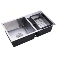 Kitchen Sink Double Bowl 30.7x16.9inch Stainless Steel Sink Workstation Sink Basin Dish Drying Rack Utility Sink 2