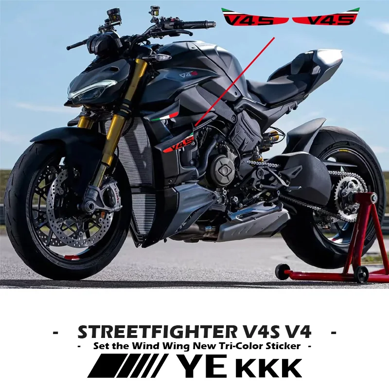For Ducati Streetfighter V4S New Three-dimensional Stickers Italian Tricolor Flags For Wings 3D Winglet Flank Sticker Decal 200 sheets sticky notes memo pad flags tab loose leaf index sticker bookmark page sticker sticky notes office supply