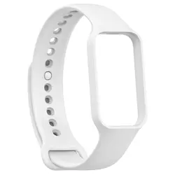 Silicone Replacement Strap for Smart Bands - Adjustable Watch Bracelet (WHITE)