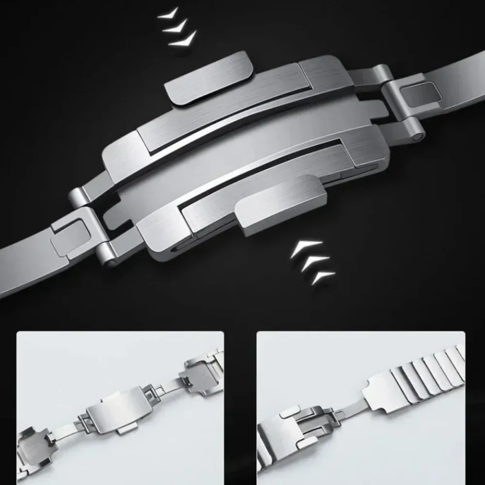 Luxury Stainless Steel Band with Official Buckle Bracelet, 22mm