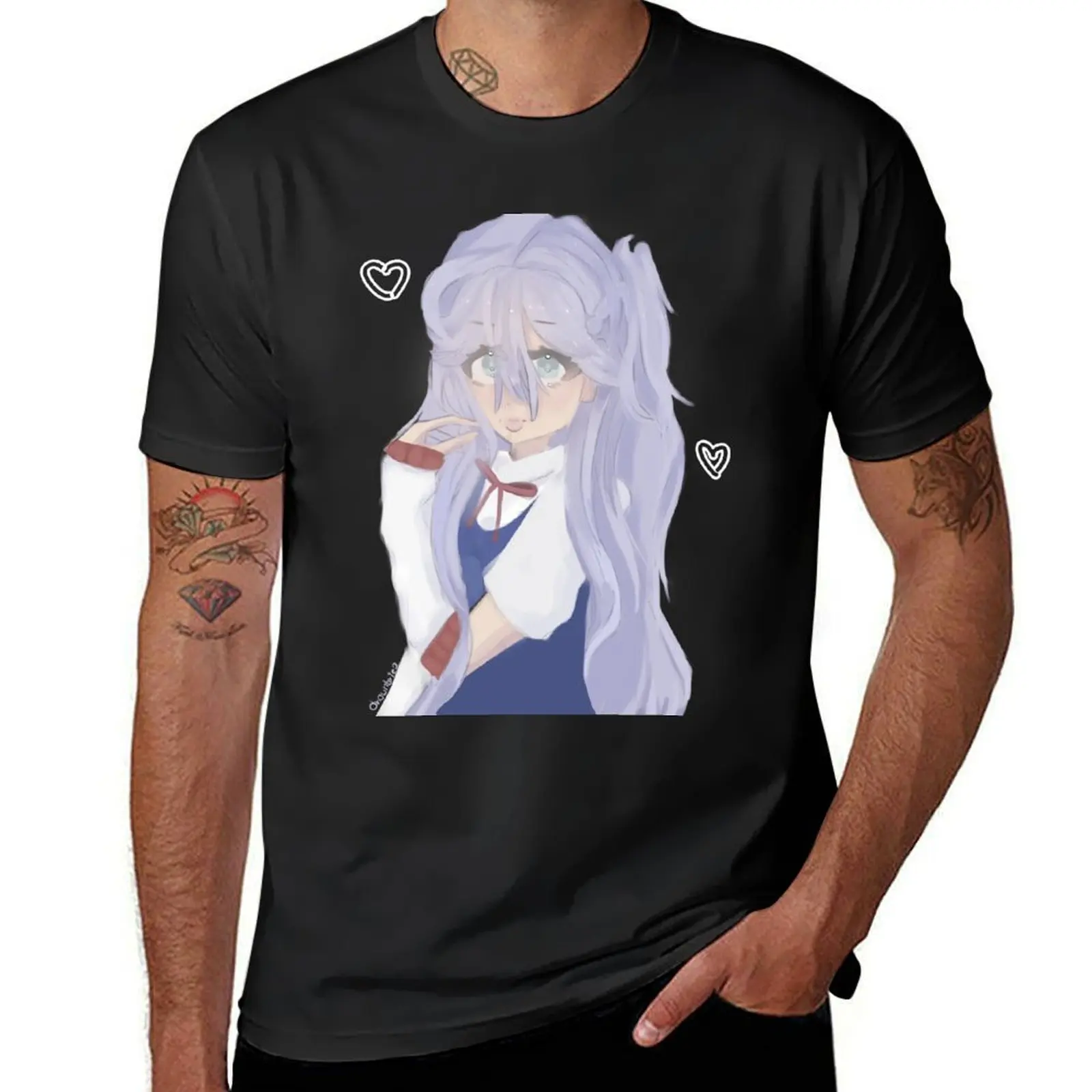 

Anime Kawaii Girl funny gift for girls Manga T-Shirt quick-drying Aesthetic clothing plain black t shirts men