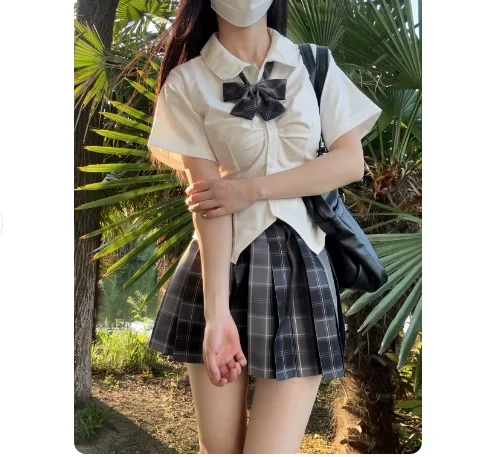 일본 교복 여학생 JK 슈트 허리 조절 셔츠 넥타이 섹시한 여학생 세일러복