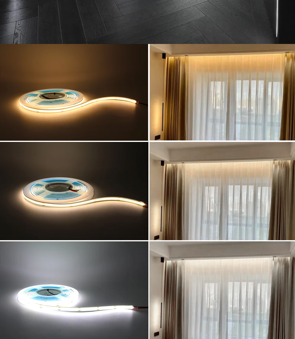 5m fcob LED-Streifen Licht 12v 8mm 320 Chips hohe Dichte flexibles Band rot grün blau warm Natur kühl weiß Cob lineare Beleuchtung – Detail 8