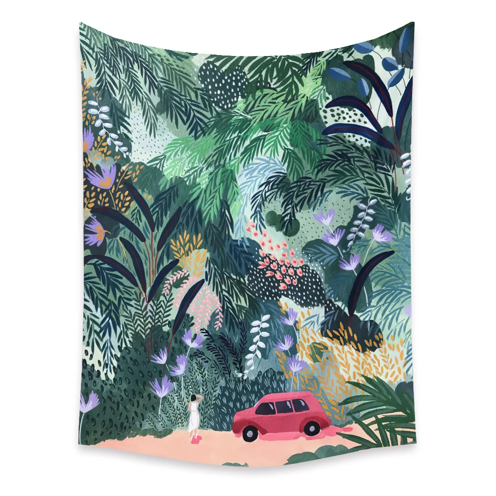 Animal series design Nordic INS hanging tapestry background cloth Boho Decor Wall Cloth tapestry jungle tiger girl
