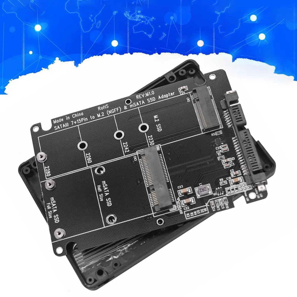2 in 1 M.2 NGFF B-Ű  MSATA SSD SATA 3.0  ȯ ̽ Ŭ, 6Gbps  2230 2242 2260 2280 SSD