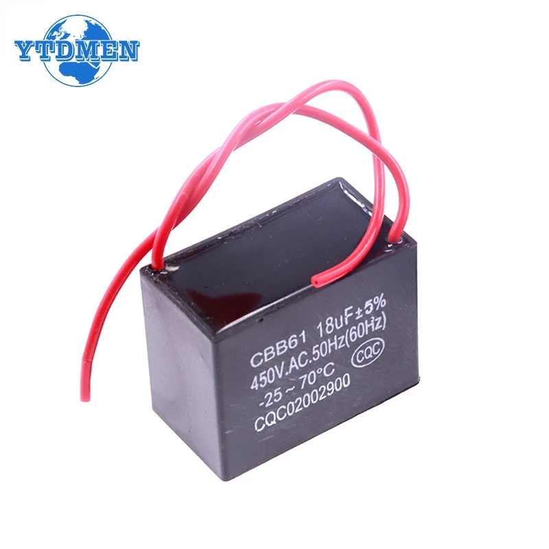 Fan Capacitor CBB61 450vac 450V Fan Starting Capacitor 1UF/1.2UF/1.5UF/2UF/2.5UF/3UF/4UF/5UF/6UF/10UF