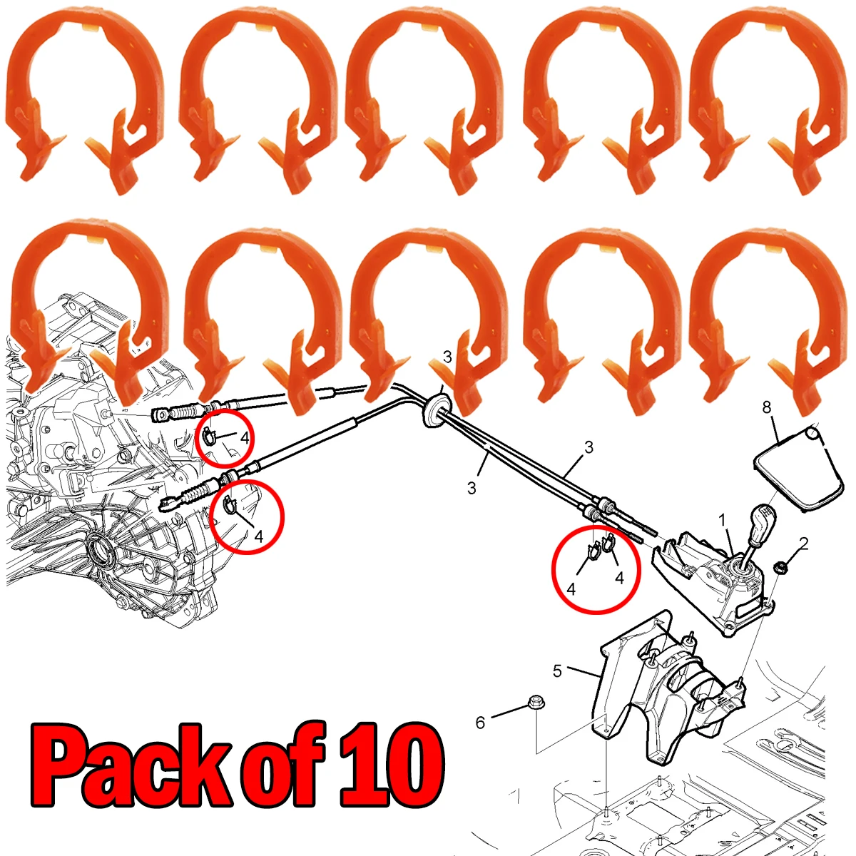 Multi-Purpose Shaft C-Clip 10pcs For Chevrolet Captiva C100 MT Gearbox Shift Cable Clamp Retaining Ring Grip Retainer Fastener